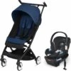 Cybex Libelle Compact Stroller + Aton 2 SensorSafe Travel System Bundle - Navy Blue / Lavastone Black -Graco Store cybex libelle compact stroller aton 2 sensorsafe travel system bundle navy blue lavastone black 166