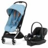 Cybex Orfeo Compact Stroller + Aton G SensorSafe Travel System Bundle - Beach Blue / Moon Black -Graco Store cybex orfeo compact stroller aton g sensorsafe travel system bundle beach blue moon black 7