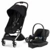 Cybex Orfeo Compact Stroller + Aton G SensorSafe Travel System Bundle - Moon Black / Moon Black -Graco Store cybex orfeo compact stroller aton g sensorsafe travel system bundle moon black moon black 6