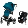 Cybex Talos S Lux All-Terrain Stroller + Aton 2 SensorSafe Travel System Bundle - River Blue / Lavastone Black -Graco Store cybex talos s lux all terrain stroller aton 2 sensorsafe travel system bundle river blue lavastone black 62