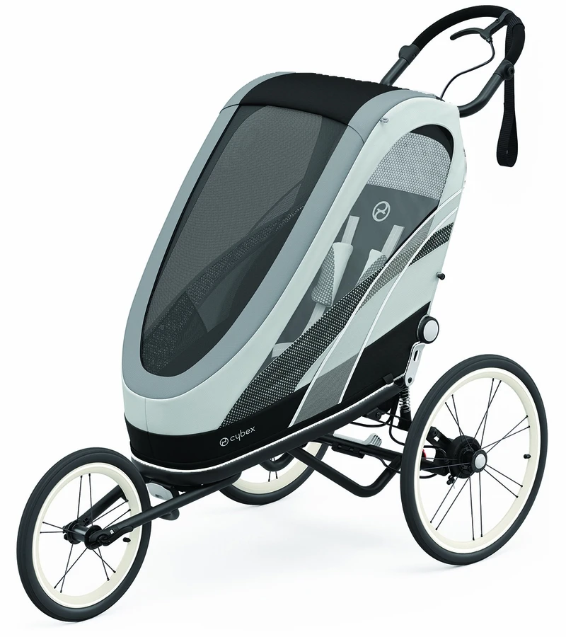 Cybex Zeno Multisport Trailer Bundle - Black Frame + Medal Grey Seat Pack 3 Cybex Zeno Multisport Trailer Bundle - Black Frame + Medal Grey Seat Pack