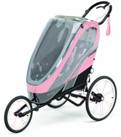 Cybex Zeno Multisport Trailer Bundle - Black/Pink Frame + All Black Seat Pack -Graco Store cybex zeno multisport trailer bundle black pink frame all black seat pack 185