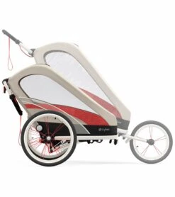 Cybex Zeno Multisport Trailer Bundle - Cream/Orange Frame + All Black Seat Pack -Graco Store cybex zeno multisport trailer bundle cream orange frame all black seat pack 150