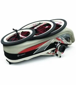 Cybex Zeno Multisport Trailer Bundle - Cream/Orange Frame + All Black Seat Pack -Graco Store cybex zeno multisport trailer bundle cream orange frame all black seat pack 188