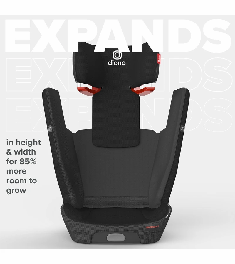 Diono Monterey 5iST FixSafe Belt Positioning High Back Booster Car Seat - Black Jet 6 Diono Monterey 5iST FixSafe Belt Positioning High Back Booster Car Seat - Black Jet - Image 4