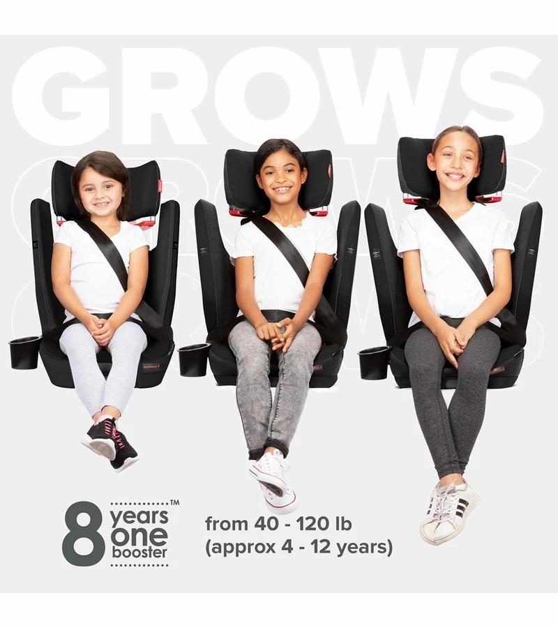 Diono Monterey 5iST FixSafe Belt Positioning High Back Booster Car Seat - Black Jet 9 Diono Monterey 5iST FixSafe Belt Positioning High Back Booster Car Seat - Black Jet - Image 7