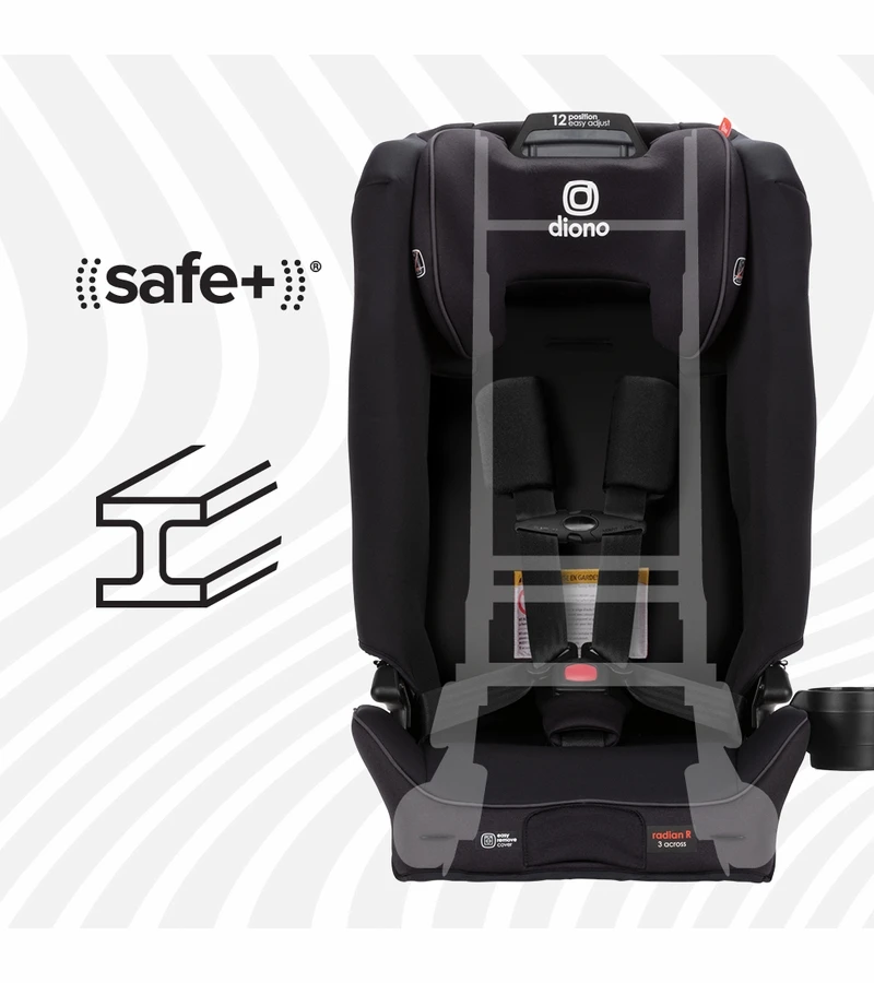 Diono Radian 3R SafePlus All-in-One Convertible Car Seat - Jet Black 8 Diono Radian 3R SafePlus All-in-One Convertible Car Seat - Jet Black - Image 6