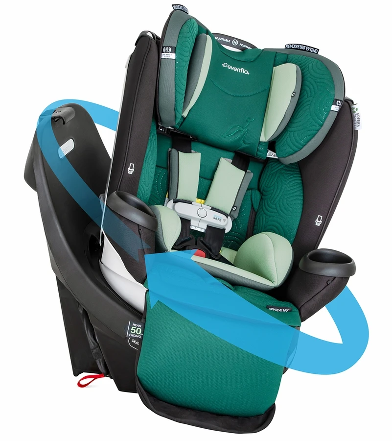 Evenflo GOLD SensorSafe Revolve360 Extend Rotational All-In-One Convertible Car Seat - Emerald Green (Green & Gentle) 3 Evenflo GOLD SensorSafe Revolve360 Extend Rotational All-In-One Convertible Car Seat - Emerald Green (Green & Gentle)