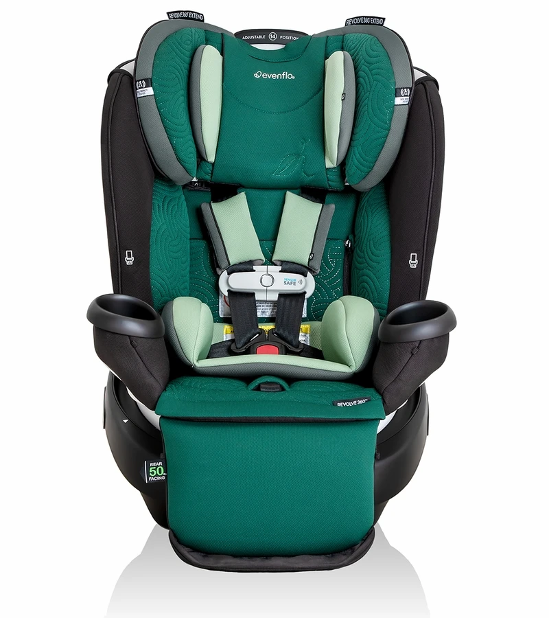 Evenflo GOLD SensorSafe Revolve360 Extend Rotational All-In-One Convertible Car Seat - Emerald Green (Green & Gentle) 4 Evenflo GOLD SensorSafe Revolve360 Extend Rotational All-In-One Convertible Car Seat - Emerald Green (Green & Gentle) - Image 2