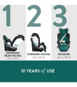 Evenflo GOLD SensorSafe Revolve360 Extend Rotational All-In-One Convertible Car Seat - Emerald Green (Green & Gentle) 11 Evenflo GOLD SensorSafe Revolve360 Extend Rotational All-In-One Convertible Car Seat - Emerald Green (Green & Gentle) -Graco Store evenflo gold sensorsafe revolve360 extend rotational all in one convertible car seat emerald green green gentle 145