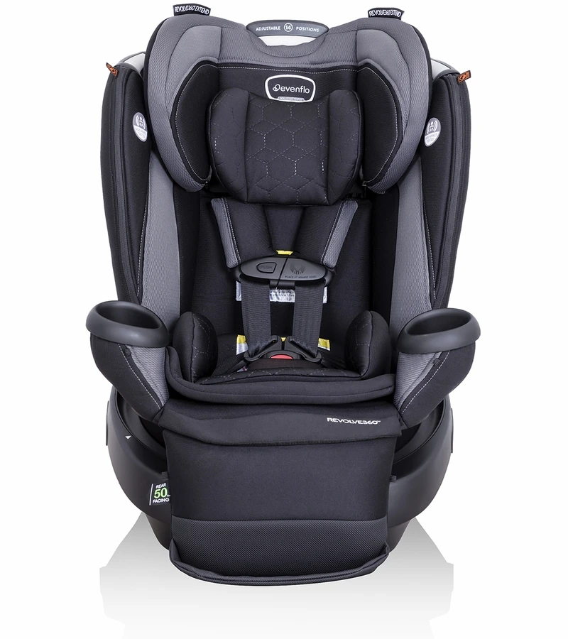Evenflo Revolve360 Extend Rotational All-in-one Convertible Car Seat With Quick Clean Cover - Revere Gray 4 Evenflo Revolve360 Extend Rotational All-in-one Convertible Car Seat With Quick Clean Cover - Revere Gray - Image 2