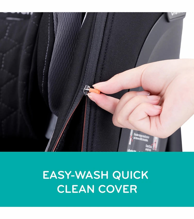 Evenflo Revolve360 Extend Rotational All-in-one Convertible Car Seat With Quick Clean Cover - Revere Gray 8 Evenflo Revolve360 Extend Rotational All-in-one Convertible Car Seat With Quick Clean Cover - Revere Gray - Image 6