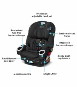 Graco 4Ever DLX SnugLock 4-in-1 Convertible Car Seat - Tomlin -Graco Store graco 4ever dlx snuglock 4 in 1 convertible car seat tomlin 136
