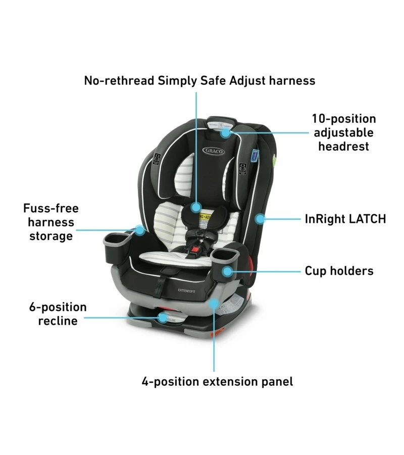 Graco Extend2Fit 3-in-1 Convertible Car Seat - Hamilton 4 Graco Extend2Fit 3-in-1 Convertible Car Seat - Hamilton - Image 2