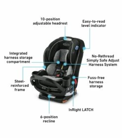 Graco Extend2Fit 3-in-1 Convertible Car Seat With Anti-Rebound Bar - Zane -Graco Store graco extend2fit 3 in 1 convertible car seat with anti rebound bar zane 144