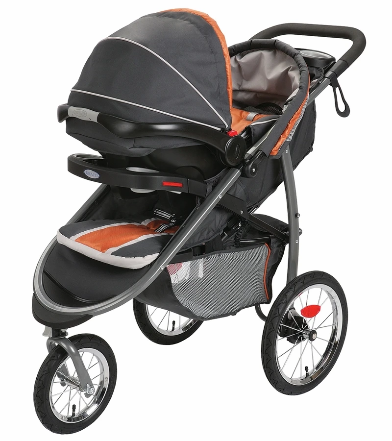Graco FastAction Fold Click Connect Jogging Stroller - Tangerine 5 Graco FastAction Fold Click Connect Jogging Stroller - Tangerine - Image 3