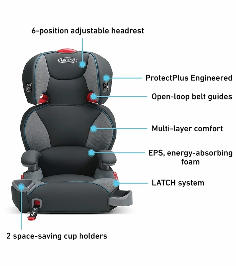 Graco TurboBooster LX Highback Belt Positioning Booster Car Seat - Seaton 8 Graco TurboBooster LX Highback Belt Positioning Booster Car Seat - Seaton - Image 6