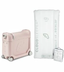 JetKids By Stokke BedBox V3 + CloudSleeper Inflatable Kids Bed Bundle - Pink Lemonade