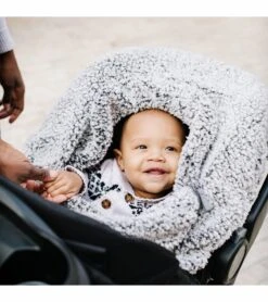 JJ Cole Cuddly Car Seat Cover - Gray -Graco Store jj cole cuddly car seat cover gray 154