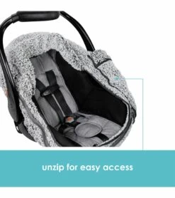 JJ Cole Cuddly Car Seat Cover - Gray -Graco Store jj cole cuddly car seat cover gray 156