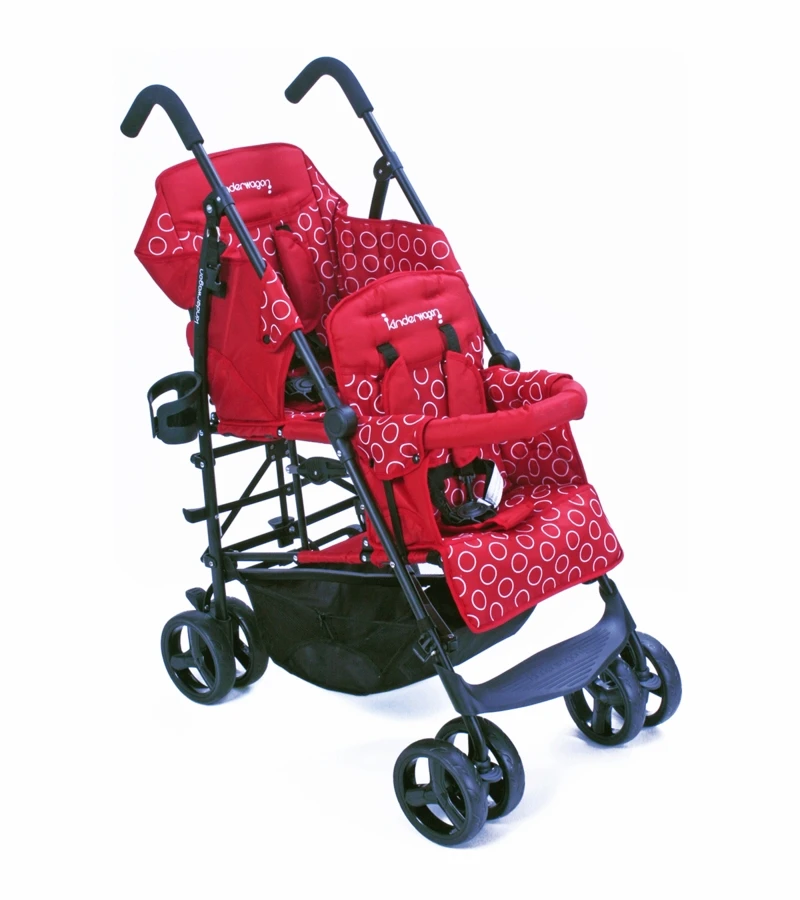 Kinderwagon HOP Tandem Double Umbrella Stroller In Red 3 Kinderwagon HOP Tandem Double Umbrella Stroller In Red