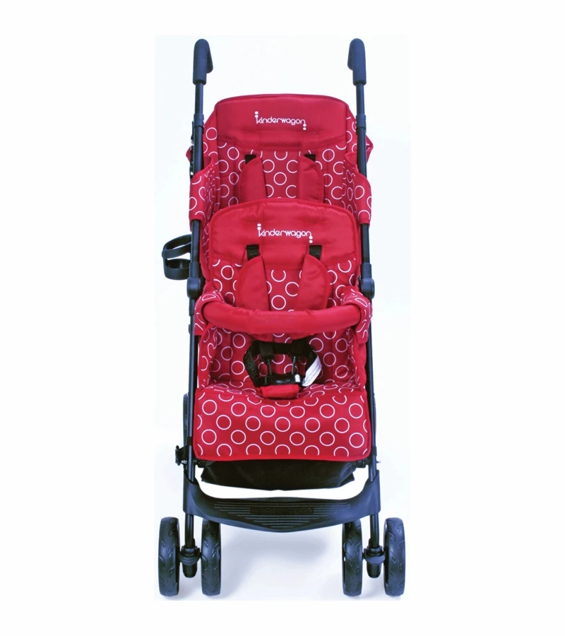 Kinderwagon HOP Tandem Double Umbrella Stroller In Red 4 Kinderwagon HOP Tandem Double Umbrella Stroller In Red - Image 2