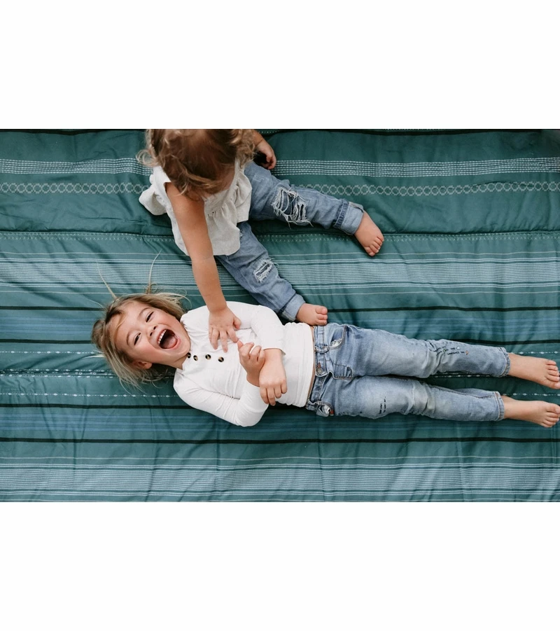 Little Unicorn Outdoor Blanket 5 X 10 - Shoreline Stripe 6 Little Unicorn Outdoor Blanket 5 X 10 - Shoreline Stripe - Image 4