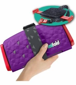 Mifold Comfort Grab-and-Go Backless Belt Positioning Booster Car Seat - Royal Purple