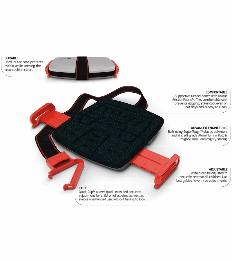 Mifold Grab-and-Go Backless Belt Positioning Booster Car Seat - Denim Blue 4 Mifold Grab-and-Go Backless Belt Positioning Booster Car Seat - Denim Blue - Image 2