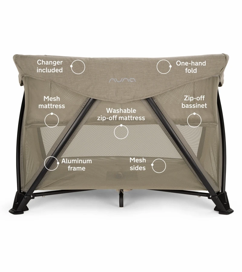 Nuna SENA Aire Playard With Zip-Off Bassinet - Hazelwood 4 Nuna SENA Aire Playard With Zip-Off Bassinet - Hazelwood - Image 2