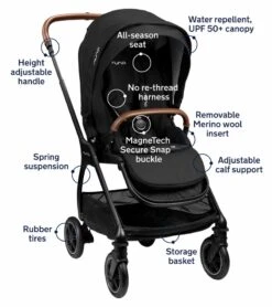 Nuna TRIV Compact Stroller With Magnetic Buckle - Frost -Graco Store nuna triv compact stroller with magnetic buckle frost 92