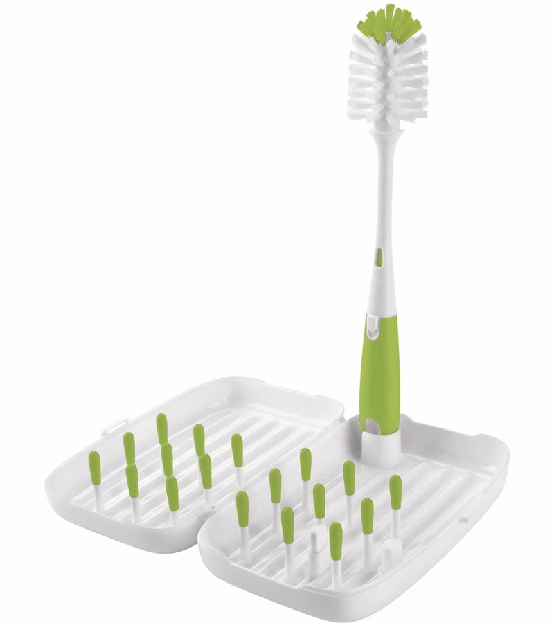 OXO Tot On-The-Go Drying Rack And Bottle Brush - Green 4 OXO Tot On-The-Go Drying Rack And Bottle Brush - Green - Image 2