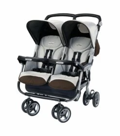 Peg Perego Aria Twin 60/40 Double Stroller In Java