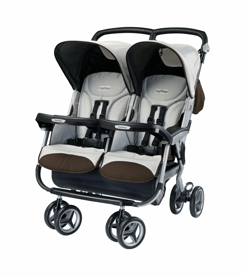 Peg Perego Aria Twin 60/40 Double Stroller In Java 3 Peg Perego Aria Twin 60/40 Double Stroller In Java