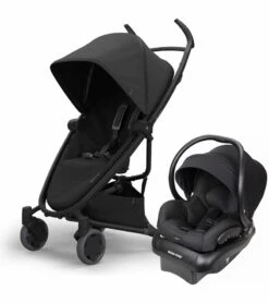 Quinny Zapp Flex Stroller + Maxi-Cosi Mico 30 Infant Car Seat Bundle Travel System - Black / Midnight Black