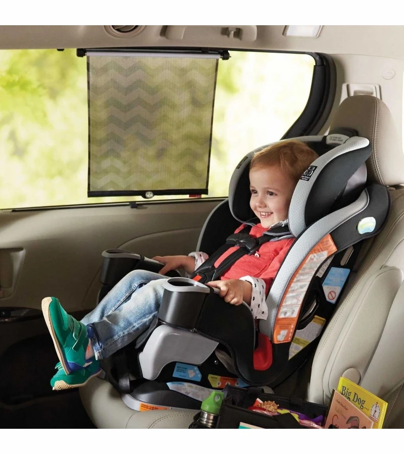 Skip Hop On The Go Style Drive Window Shade 2PK - Tonal Chevron 4 Skip Hop On The Go Style Drive Window Shade 2PK - Tonal Chevron - Image 2