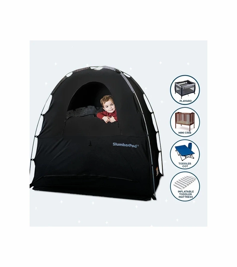 SlumberPod Privacy Canopy - Black / Gray 4 SlumberPod Privacy Canopy - Black / Gray - Image 2