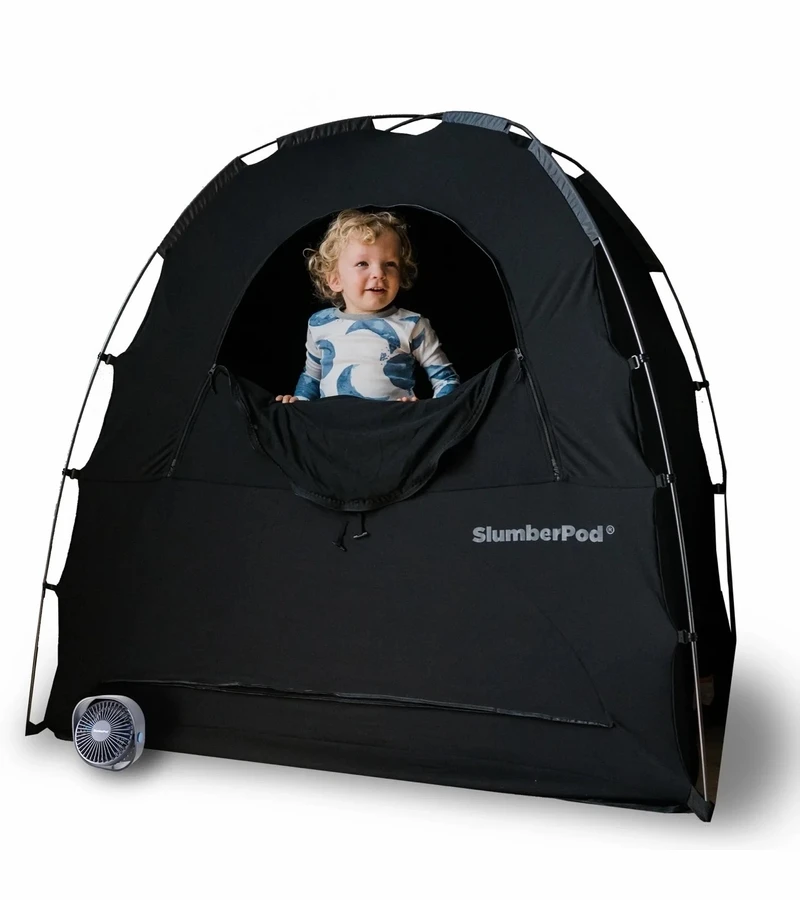 SlumberPod Privacy Canopy With Fan - Black / Gray 3 SlumberPod Privacy Canopy With Fan - Black / Gray