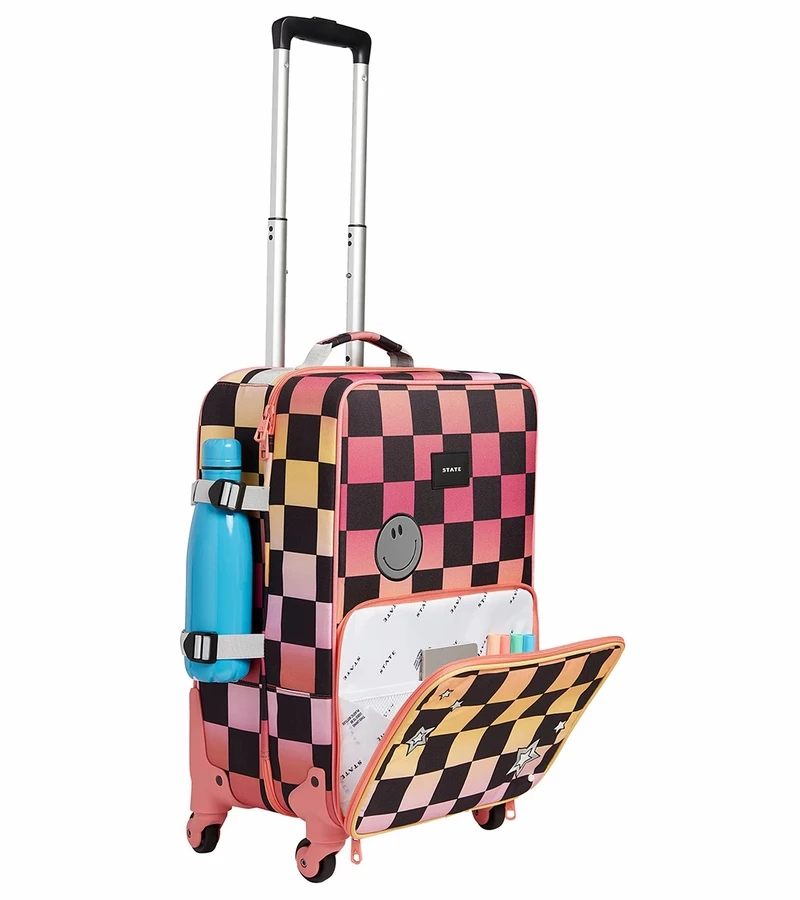 State Bags Logan Suitcase - Pink Checkerboard 4 State Bags Logan Suitcase - Pink Checkerboard - Image 2