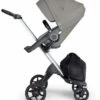 Stokke V6 Xplory Stroller - Brushed Grey/Silver/Black -Graco Store stokke v6 xplory stroller brushed grey silver black 71
