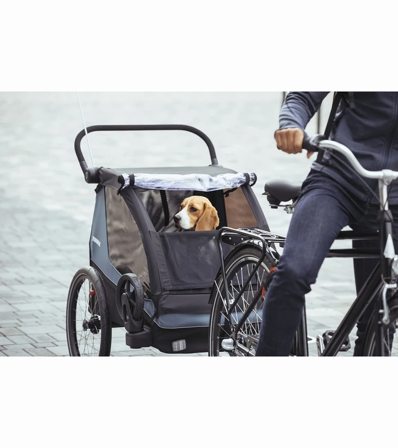 Thule Courier Bicycle Trailer + Pet Kit Bundle - Aegean Blue 8 Thule Courier Bicycle Trailer + Pet Kit Bundle - Aegean Blue - Image 6