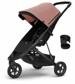 Thule Spring Stroller + Cup Holder Bundle - Misty Rose