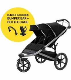 Thule Urban Glide 2 Double Jogging Stroller Essentials Bundle - Jet Black