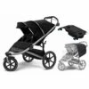Thule Urban Glide 2 Double Jogging Stroller + Essentials Bundle - Jet Black