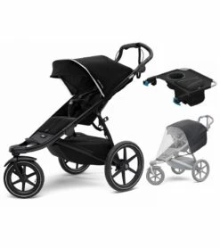 Thule Urban Glide 2 Single Jogging Stroller + Essentials Bundle - Black