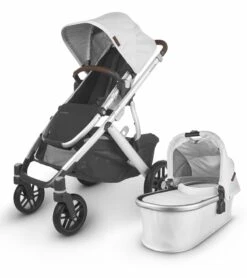 UPPAbaby Vista V2 Single-to-Double Stroller - Bryce (White Marl/Silver/Chestnut Leather)