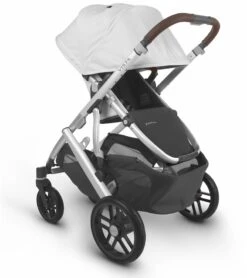 UPPAbaby Vista V2 Single-to-Double Stroller - Bryce (White Marl/Silver/Chestnut Leather) -Graco Store uppababy vista v2 single to double stroller bryce white marl silver chestnut leather 41