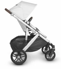 UPPAbaby Vista V2 Single-to-Double Stroller - Bryce (White Marl/Silver/Chestnut Leather) -Graco Store uppababy vista v2 single to double stroller bryce white marl silver chestnut leather 42