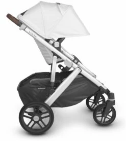 UPPAbaby Vista V2 Single-to-Double Stroller - Bryce (White Marl/Silver/Chestnut Leather) -Graco Store uppababy vista v2 single to double stroller bryce white marl silver chestnut leather 43