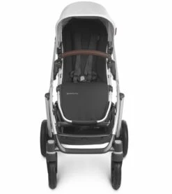 UPPAbaby Vista V2 Single-to-Double Stroller - Bryce (White Marl/Silver/Chestnut Leather) -Graco Store uppababy vista v2 single to double stroller bryce white marl silver chestnut leather 44
